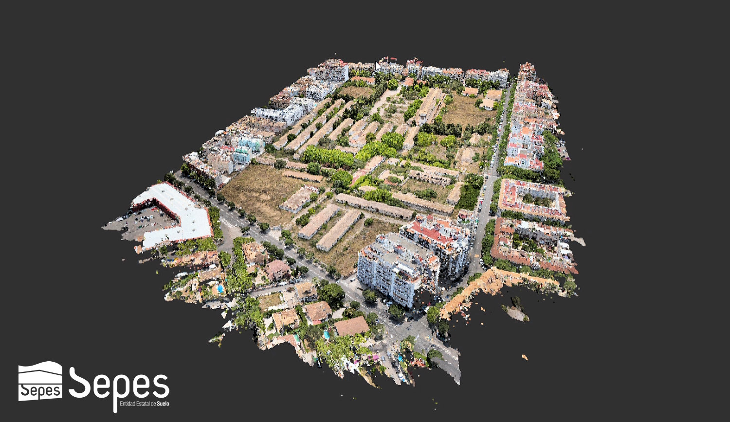 Nube de puntos del levantamiento topográfico de SEPES para el desarrollo de Son Busquets